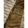 BLAUER piumino lungo trapuntato ad onde orizzontali con cappuccio fisso BEIGE