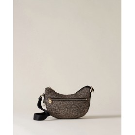 BORBONESE Eco Line Luna bag mini NATURAL/BLACK