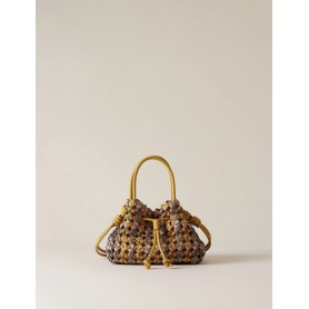 BORBONESE La Nido borsa mini intrecciata OP/SAFFRON