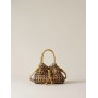 BORBONESE La Nido borsa mini intrecciata OP/SAFFRON
