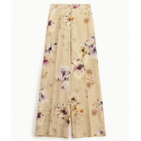 DIXIE pantaloni palazzo stampa floreale vita alta BEIGE