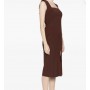 PATRIZIA PEPE abito midi a scollo quadrato WOOD BROWN