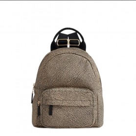 BORBONESE B-Club zaino in tessuto riciclato OP NATURAL/BLACK