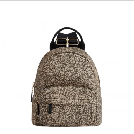 BORBONESE B-Club zaino in tessuto riciclato OP NATURAL/BLACK