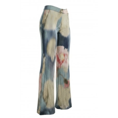 DIXIE pantaloni palazzo stropicciati fantasia pastello