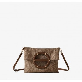 BORBONESE Vis a vis borsa a tracolla in tessuto Op BEIGE/BR