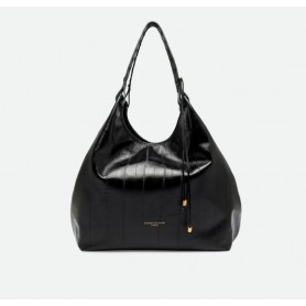 GIANNI CHIARINI borsa DUA pelle stampa anguilla NERO