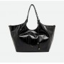 GIANNI CHIARINI borsa DUA pelle stampa anguilla NERO