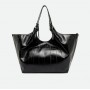 GIANNI CHIARINI borsa DUA pelle stampa anguilla NERO