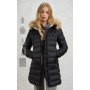 BLAUER piumino lungo con pelliccia Kristin NERO