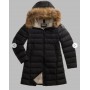 BLAUER piumino lungo con pelliccia Kristin NERO