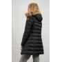 BLAUER piumino lungo con pelliccia Kristin NERO