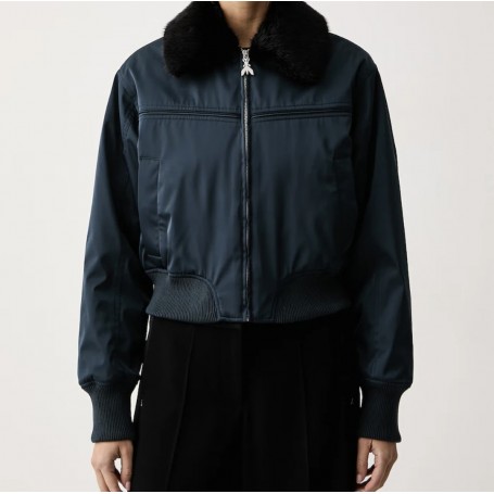 PATRIZIA PEPE giubbotto bomber satinato idrorepellente NEXUS BLU