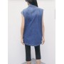 PATRIZIA PEPE gilet oversize in denim BLU medium wash