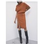 PATRIZIA PEPE maglia lana maniche corte con zip RUGGINE