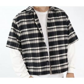 BERNA camicia check e felpa BIANCO/NERO