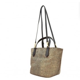 BORBONESE borsa secchiello con cerniera OP NATURAL