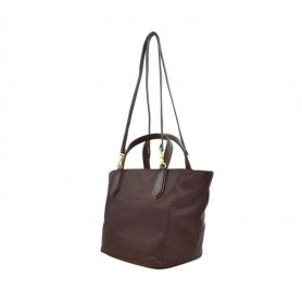 BORBONESE borsa secchiello con cerniera CHOCOLATE