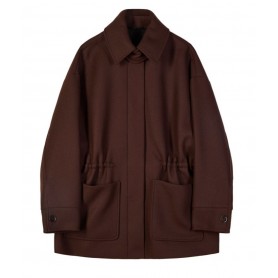 PATRIZIA PEPE parka/cappotto in lana WOOD BROWN