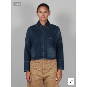 BERNA camicia denim crop fit con maxu taschino