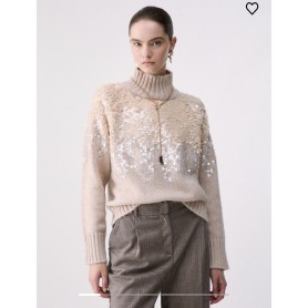 LIUJO maglia in lana con paillettes GOLD ROSE