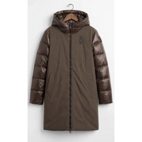 BLAUER piumino lungo neoprene opaco MORO