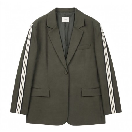 DIXIE blazer oversize con dettaglio righe maniche MILITARE