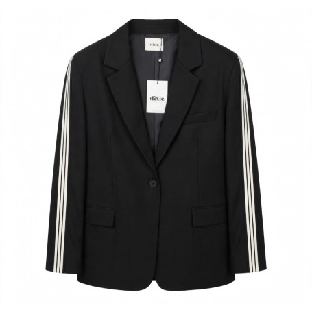 DIXIE blazer oversize con dettaglio righe maniche NERO