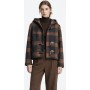 DIXIE giacca corta con cappuccio e alamari Check RUGGINE/GRIGIO/MARRONE