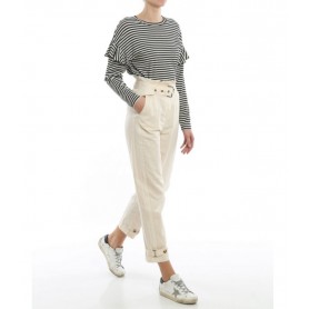 PINKO pantalone rasatello misto lino PIPPO