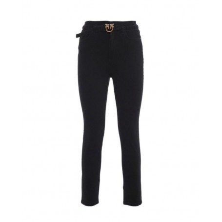 PINKO jeans skinny con cintura love birds NERO