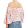 PINKO blusa MOUSSE satin floreale ROSA