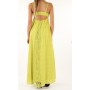 PINKO abito NATURALE in cotone e pizzo sangallo LIME