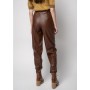 PINKO pantalone similpelle SHELBY 3 BROWN