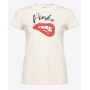 PINKO t-shirt TOLMEZZO kiss in cotone organico WHITE