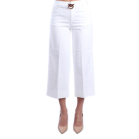 PINKO jeans a palazzo con cintura love birds PEGGY 9 WHITE