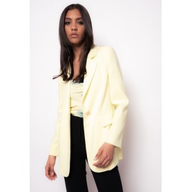 PINKO blazer monopetto GAETA in crèpe stretch YELLOW