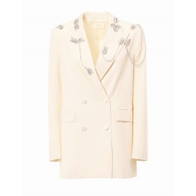 VICOLO giacca doppiopetto con applicazioni WHITE