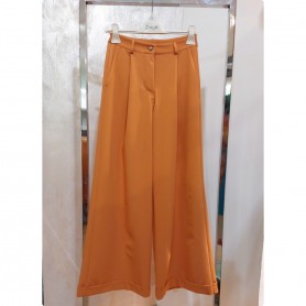 DIXIE pantalone palazzo con risvoltino SALMONE