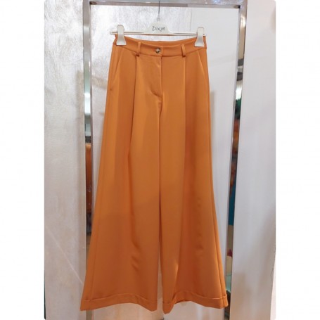 DIXIE pantalone palazzo con risvoltino SALMONE