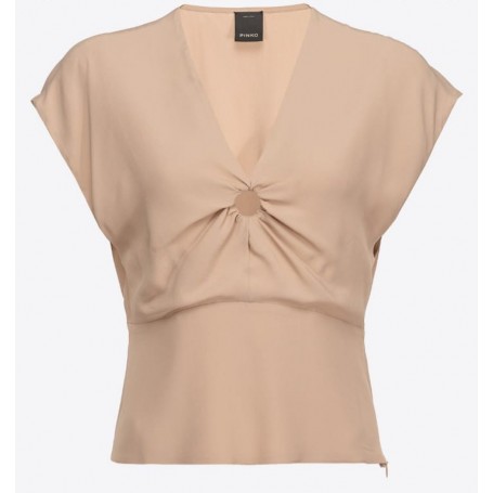 PINKO blusa BITONTO con apertura sul davanti BEIGE