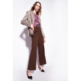 PINKO pantaloni PEI ampi stretch MARRONE