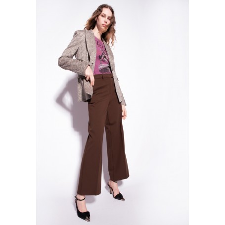 PINKO pantaloni PEI ampi stretch MARRONE