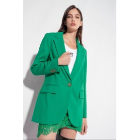 PINKO blazer ELIANA monopetto punto stoffa VERDE PRATO