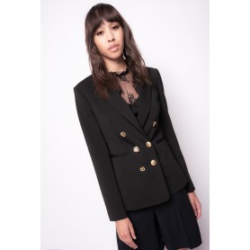 PINKO blazer ALEXIA 4 con bottoni gioiello NERO