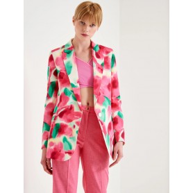 VICOLO blazer fantasia flower BIANCO/VERDE/ROSA