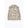 IMPERIAL camicia fantasia astratta con collo alla coreana BEIGE/MILITARE