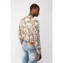 IMPERIAL camicia fantasia astratta con collo alla coreana BEIGE/MILITARE