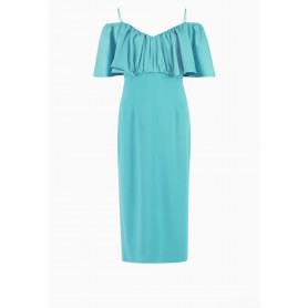 PINKO abito LA CARLOTA in crèpe VERDE ACQUA