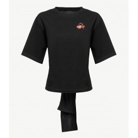 PINKO t-shirt DOCILE stampa ciliegia BLACK
